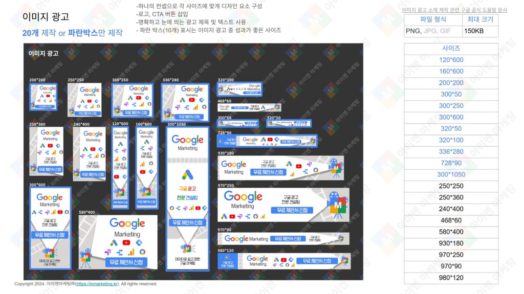 GDN 이미지 광고 사이즈 예시