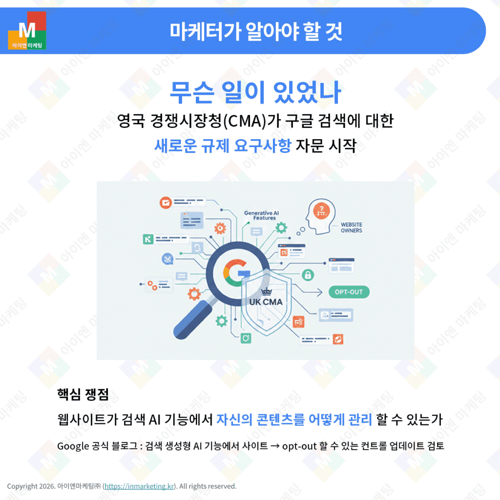 영국 CMA의 구글 AI 검색 규제 검토와 콘텐츠 관리 이슈