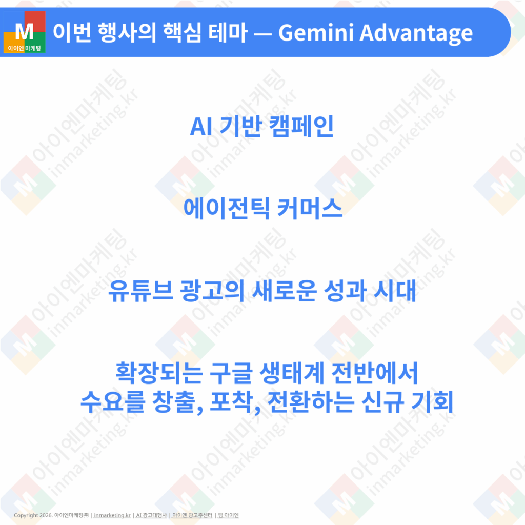 Google Marketing Live 2026에서 발표되는 Gemini Advantage 핵심 테마 이미지