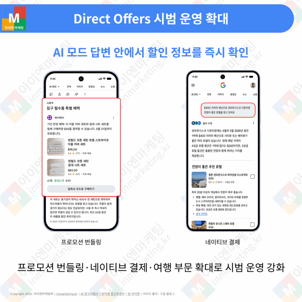 Direct Offers 시범 운영 확대와 네이티브 결제 기능