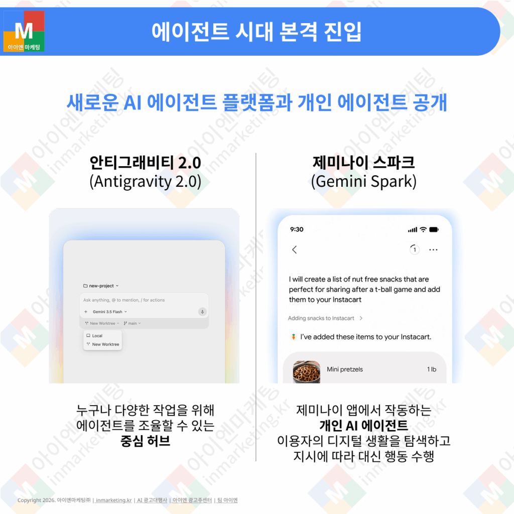 Antigravity 2.0과 Gemini Spark AI 에이전트 플랫폼 이미지