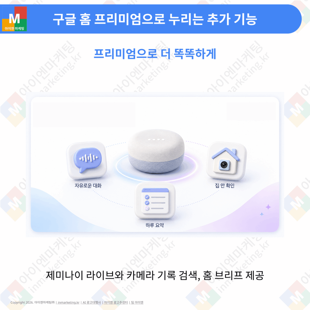구글 홈 프리미엄으로 제공되는 제미나이 라이브와 홈 브리프 기능
