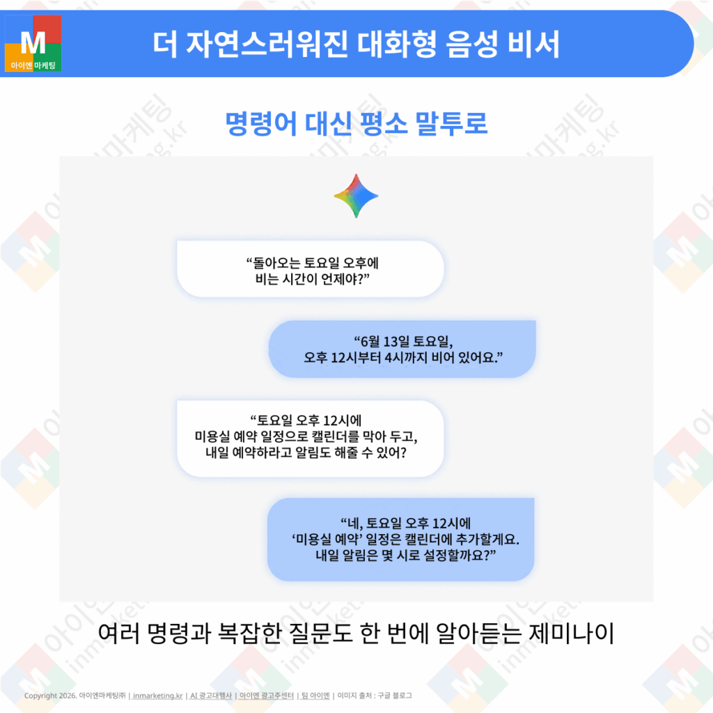제미나이 기반 대화형 음성 비서가 적용된 구글 홈 스피커 기능